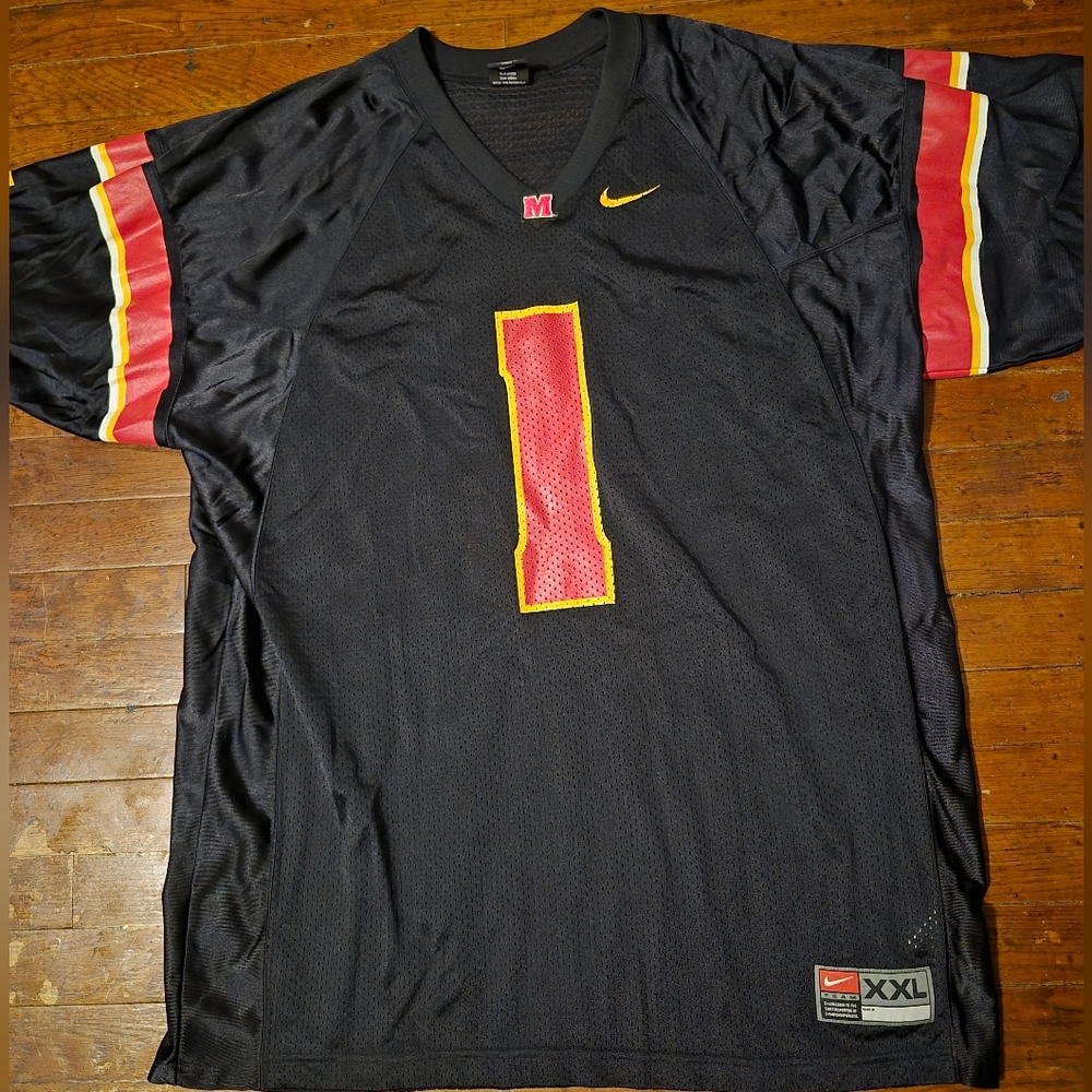 Maryland Terrapins Mens Sz 2XL Nike Black Red Football Jersey
